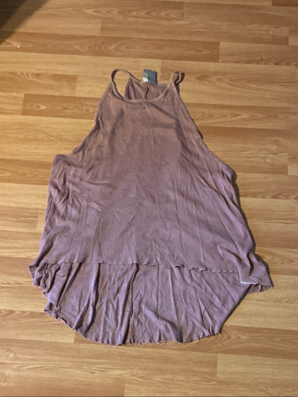 Divided Dusty Mauve High-Low Racerback Tank